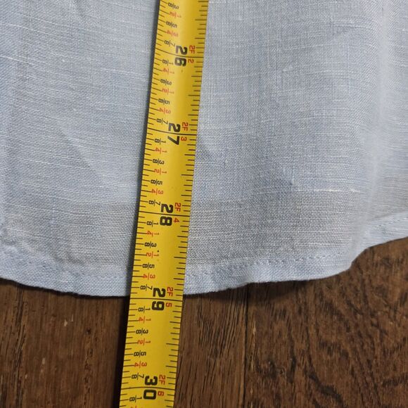 Porter and Ash Shirt Mens Small Linen Long Sleeve Button Down Blue Lightweight - Picture 8 of 8